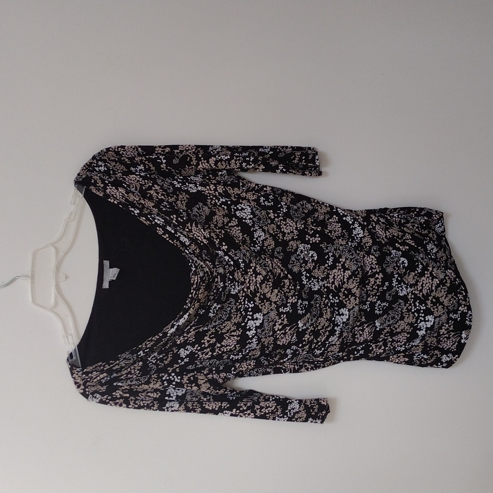 L floral H&M drape neck top